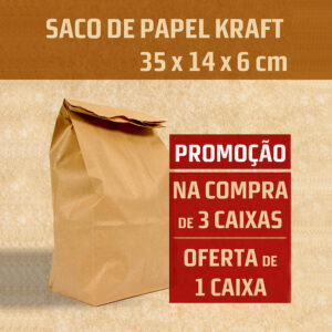SACO DE PAPEL KRAFT S006 – 35 x 14 x 6 cm